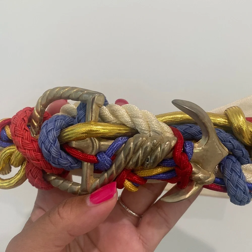 Vintage Carolyn Tanner Designs Inc. Atlanta, GA Anchor Braided Ajustable Belt